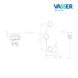 Grifería Vasser Senza para Bidet Negra