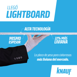 Knauf placa yeso ST 12.5 x 1200 x 2400mm Lightboard
