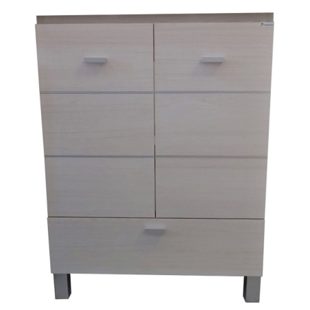 Vanitory Schneider Terra Matrix blanco Text 60cm - Mesada de losa - 3 Agujeros