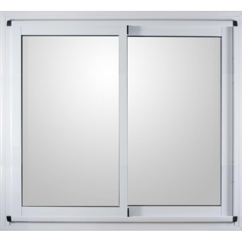 VENTANA ALUMINIO BLANCO VIDRIO ENTERO CON GUIA 150CM X 150CM