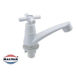 CANILLA LAVATORIO PLASTICA BLANCA VOLANTE CRUZ