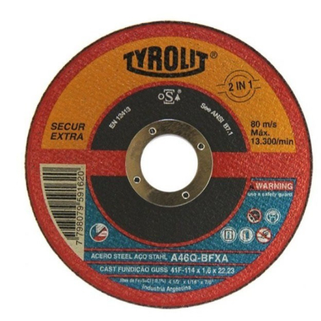 DISCO DE CORTE 114X1.6X22 OX PLANO TYROLIT