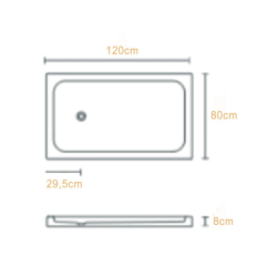 INTER-RECEPTACULO DUCHA ACRILICO 120X80X8 APOYO