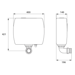 Deposito mochila pvc con codo Dash Ideal