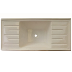 Pileta fibra de Vidrio Blanco - Reforzada con 2 mesada - 100x46cm - RUCO