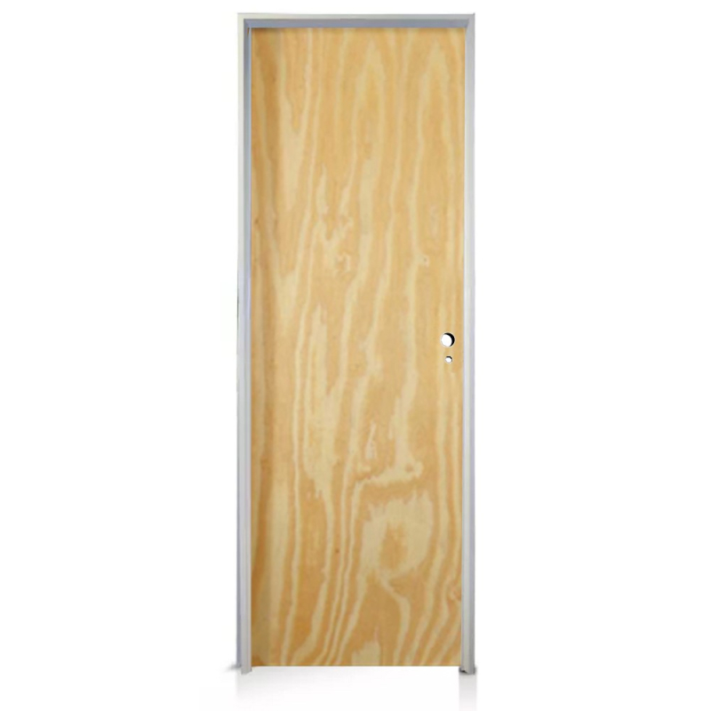 Puerta placa pino - Marco de aluminio blanco 70x10 - Valentinuz (Izquierda)