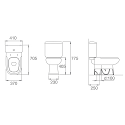 Roca dama inodoro largo blanco (Incluye elementos de fijación)