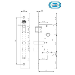 Cerradura de seguridad doble paleta andif 858