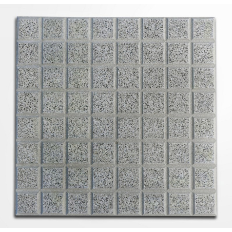 Baldoson Burnish adoquín recto gris con negro - Granito - 40x40x1.7 - Unidad