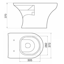 Ferrum Veneto inodoro largo blanco