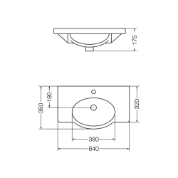Ferrum Venecia lavatorio 64cm blanco 1 agujero L6V1J