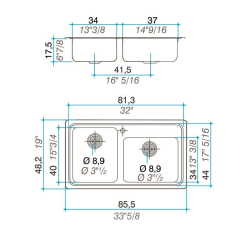 Johnson pileta doble Q085A 1 orificio con orificio dosificador