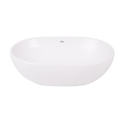 Roca bacha Lea Oval de porcelana sobre encimera - Blanca - 450x295