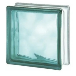 Ladrillo vidrio nube turquesa 19x19x8