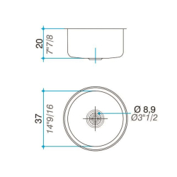 Johnson pileta simple O37A 42.7x20cm