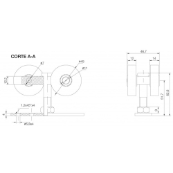 Carro acero 174 con ruleta blindado
